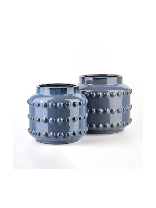 Mondex Vază Decorativă Ceramică Migliore Albastră Φ24xÎ24cm