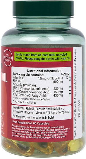 Holland & Barrett High Strength Omega 3 Fish Oil Fish Oil 1500mg 60 caps