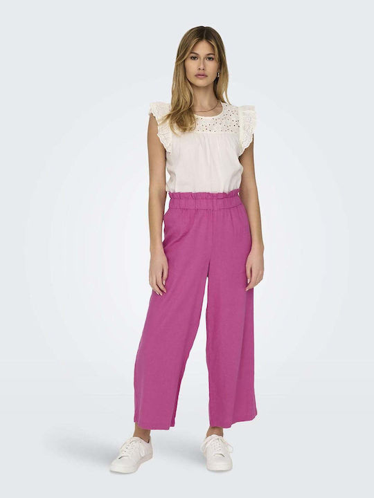 Only Damen Culotte mit Reißverschluss Fuchsia