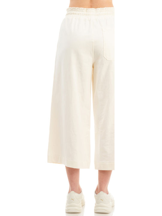 Be:Nation Women's Fabric Palazzo Pants Ecru