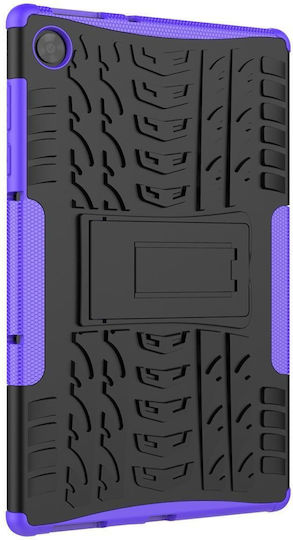 Lenovo Tab M10 Hd Gen 2 Tb-x306f Tire Texture Tpu+pc Shockproof Case Holder Purple