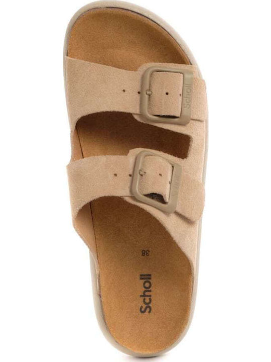 Noelle Leather Women's Flat Sandals Anatomic in Beige Color