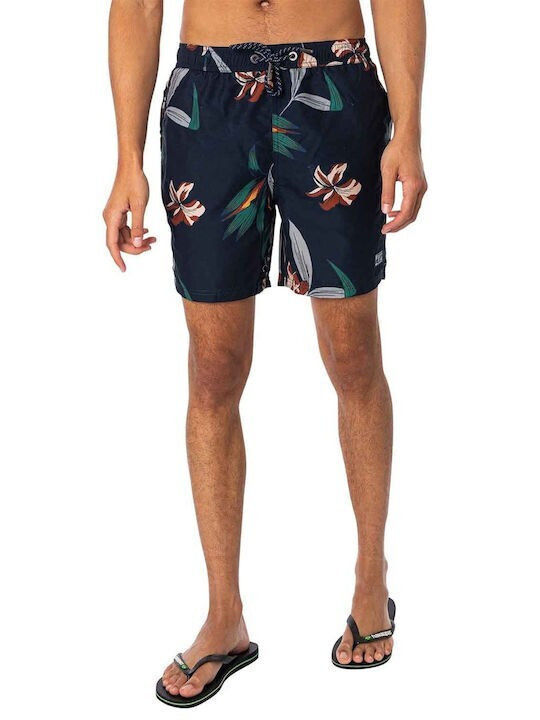 Costume de baie pentru bărbați Superdry M3010212a-8ul Dark Navy Hawaian