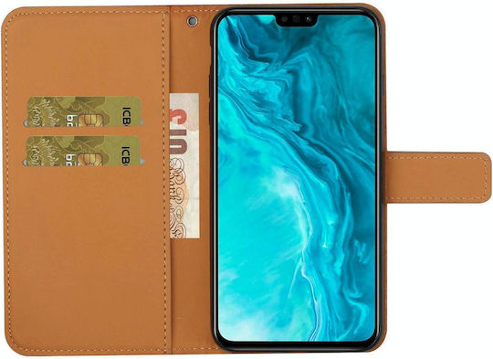 Huawei Honor 9x Lite Ethnic Style Embossed Pattern Horizontal Flip Leather Case Holder & Card Slots & Wallet & Lanyard Brown