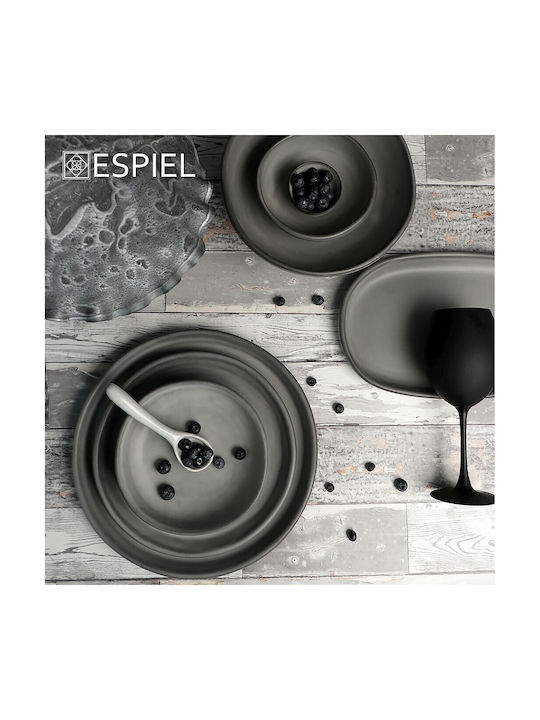 Espiel Canyon Servierschüssel Rund Gray mit Durchmesser 25cm 2Stück