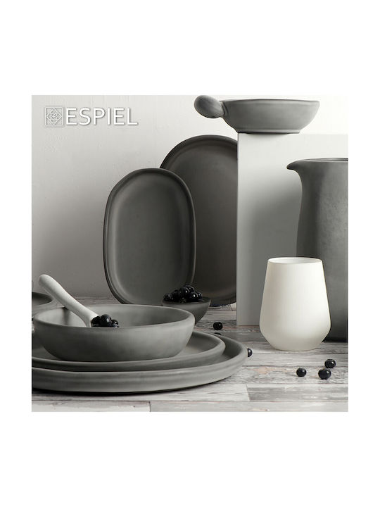 Espiel Canyon Servierschüssel Rund Gray mit Durchmesser 25cm 2Stück