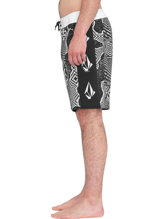 Lido Men's Swimwear Bermuda Black with Patterns