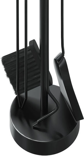 vidaXL Fireplace Tool Set with Stand Holder Black