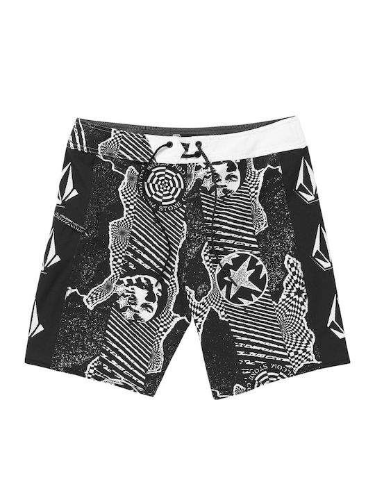 Lido Men's Swimwear Bermuda Black with Patterns
