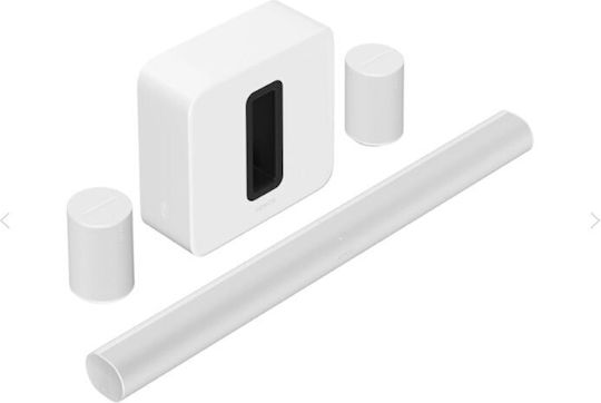 Sonos Σετ Ηχείων Home Cinema 5.0.2 Ultimate Immersive Set Ενσωματωμένο WiFi Dolby Atmos White με Ασύρματα Ηχεία Arc & Sub & 2x Era300