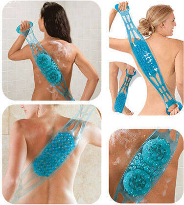 Zola 2 in 1 Körper Reinigung Massage Bürste Silion Blau 85x12,5 Cm