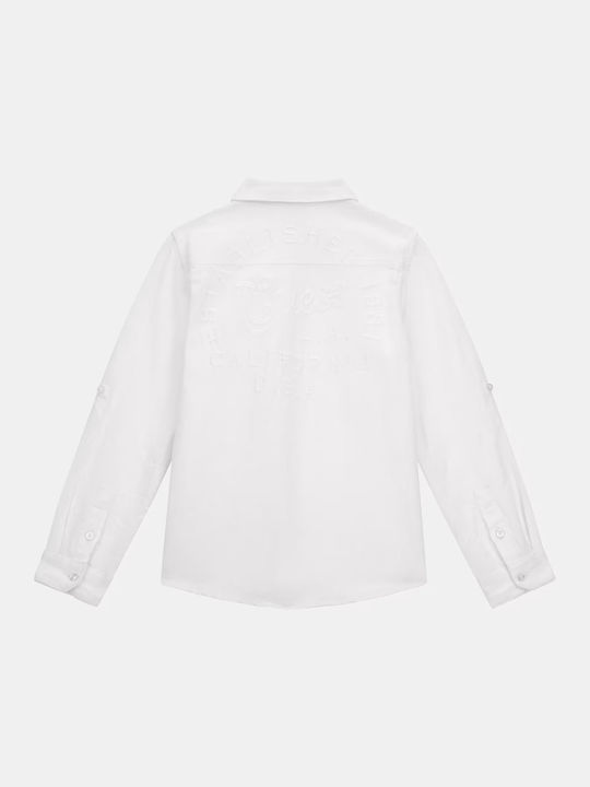 Guess Kids Linen Shirt White