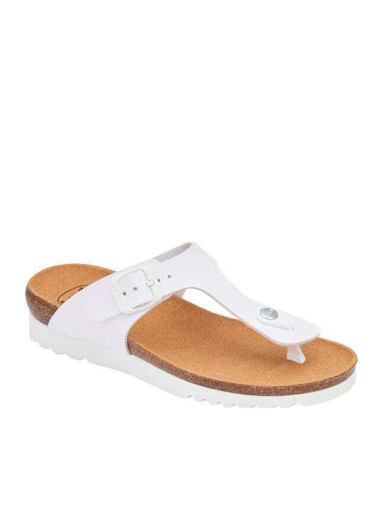 Boa Vista Leder Flache Sandalen für Damen Anatomisch in Weiß Farbe Regelmäßig Passform