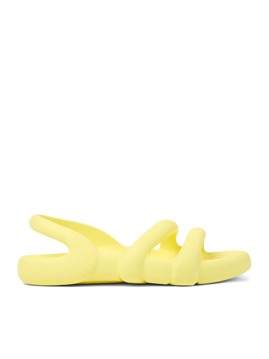 Women's Flat Sandals in Yellow Color