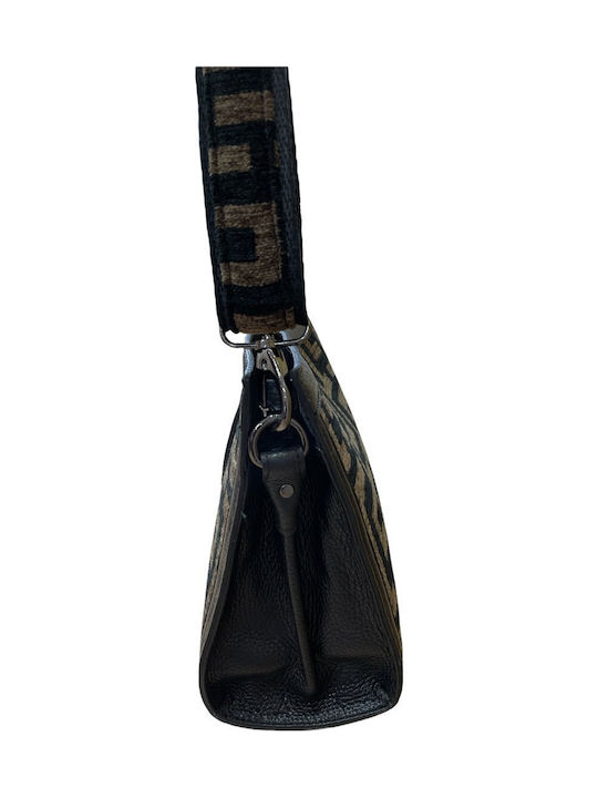 Midneto Erofili Brown Brown Black Chenille Labyrinth Bag