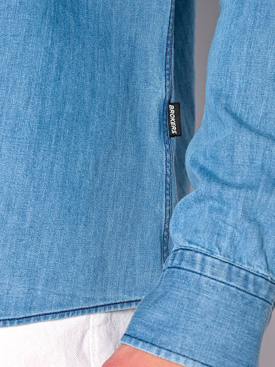 Cu mânecă lungă Denim Cămașă Albastru