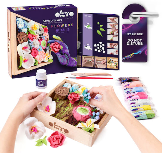 DIY Δημιουργικό Σετ Κατασκευής με Πηλό Wood & Craft Flowers Romance