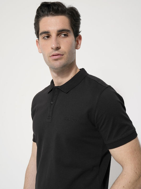 Life Style Butiken Men's Short Sleeve Blouse Polo Black