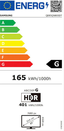 Samsung Smart Τηλεόραση 85" 8K UHD Neo QLED QN800D HDR (2024) QE85QN800DTXXH