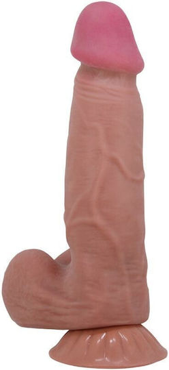 Pretty Love Sliding Skin Series Realistic Dildo Sliding Brown Skin Suction Cup 21.8 Cm