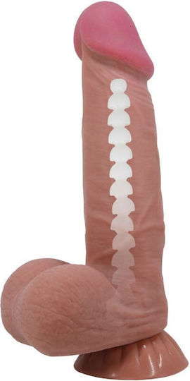 Pretty Love Sliding Skin Series Realistic Dildo Sliding Brown Skin Suction Cup 20.6 Cm