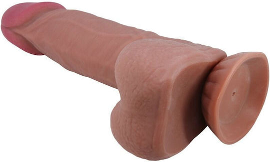 Pretty Love Sliding Skin Series Realistic Dildo Sliding Brown Skin Suction Cup 21.8 Cm