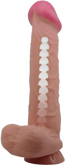 Pretty Love Sliding Skin Series Realistic Dildo Sliding Skin Suction Cup Brown 26 Cm
