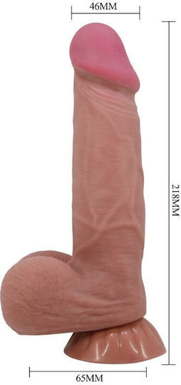 Pretty Love Sliding Skin Series Realistic Dildo Sliding Brown Skin Suction Cup 20.6 Cm