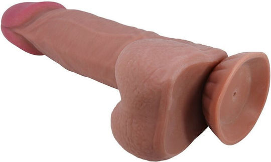 Pretty Love Sliding Skin Series Realistic Dildo Sliding Brown Skin Suction Cup 20.6 Cm