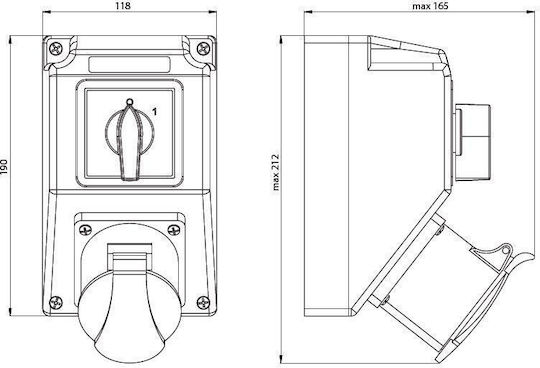Spamel Socket Panel Push Button Socket Switch 400V 32A