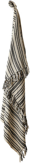 Affari Anna Knitted Blanket for Sofa 125x175cm Ecru/Black