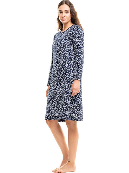 Cherry Sommer Damen Nachthemd Blau
