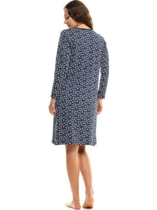 Cherry Sommer Damen Nachthemd Blau