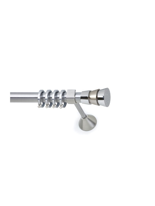 Anartisi Metallic Curtain Pole Inox Double with Rod Φ25mm 240cm Nickel Satin