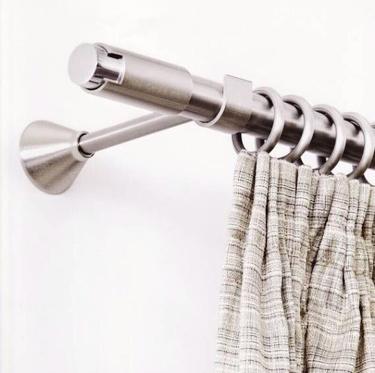 Aslanis Home Metallisch Vorhangstange Moca Doppel mit Stange Φ25mm 300cm Inox