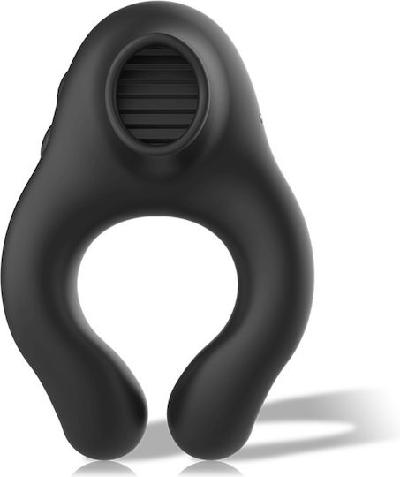 Black&silver Silicone Vibrator Ring 3 Motors Rechargeable Black