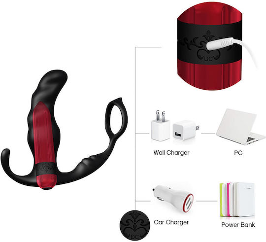 Prostate Massager Penis Ring 9 Modes 11cm