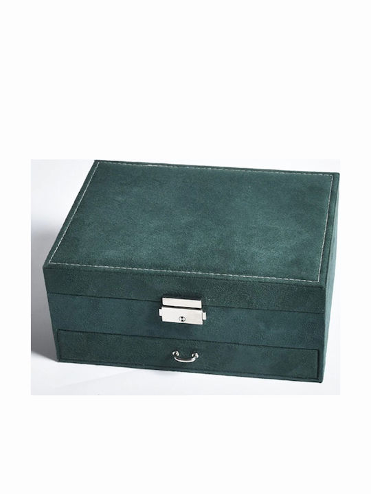 Metallic Green Jewellery Box 23x17x10cm