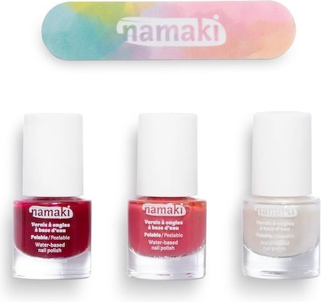 Namaki Gloss Set Nail Polish Raspberry Fuchsia Pearly White 7.5ml