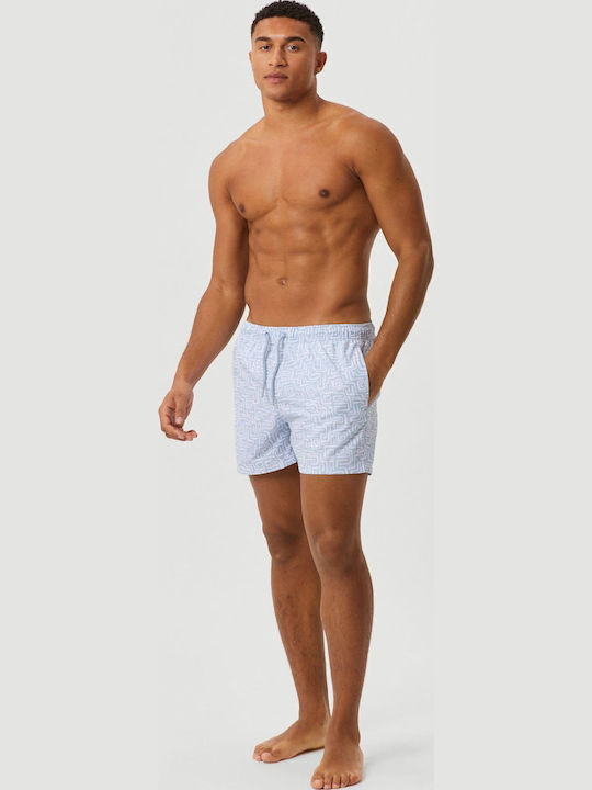 Men's Swimwear Shorts Light Blue with Patterns