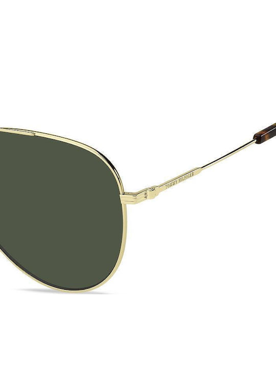 Tommy Hilfiger Men's Sunglasses with Gold Metal Frame and Green Lens TH2111/GS J5G/QT
