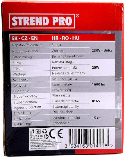 Strend Pro Wasserdicht LED Flutlicht 20W IP65