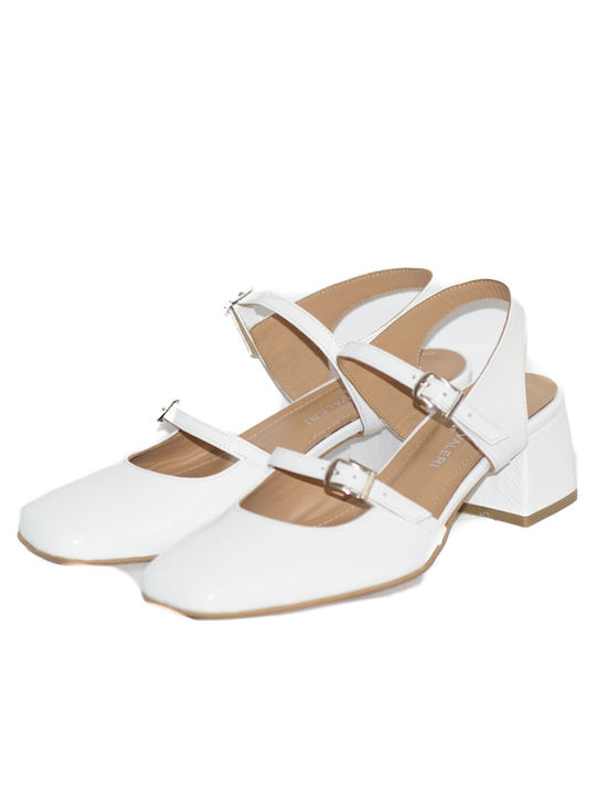 Gabriela Valeri Patent Leather Women's Sandals White