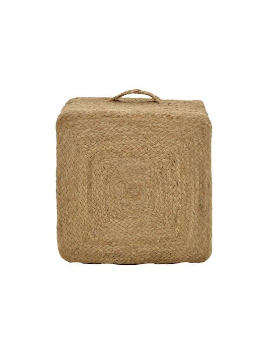 Stool For Living Room Wicker Natural 100% Utah 40x40x40cm