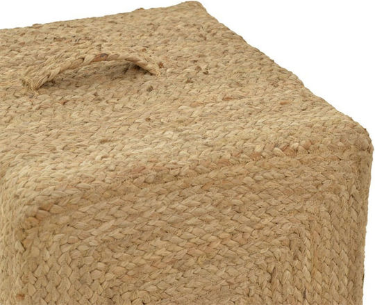 Stool For Living Room Wicker Tresa Natural 100% Utah 40x40x40cm