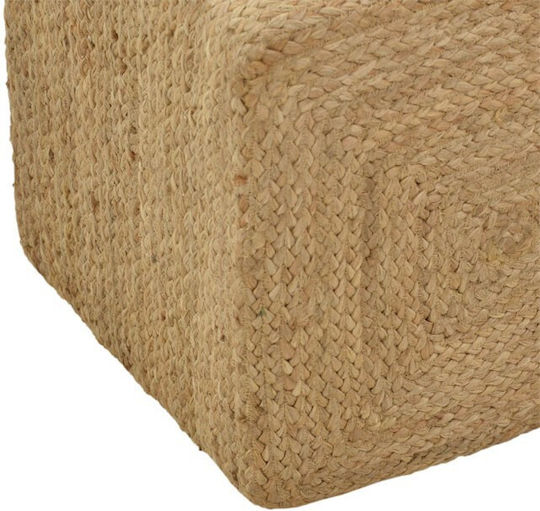 Stool For Living Room Wicker Tresa Natural 100% Utah 40x40x40cm
