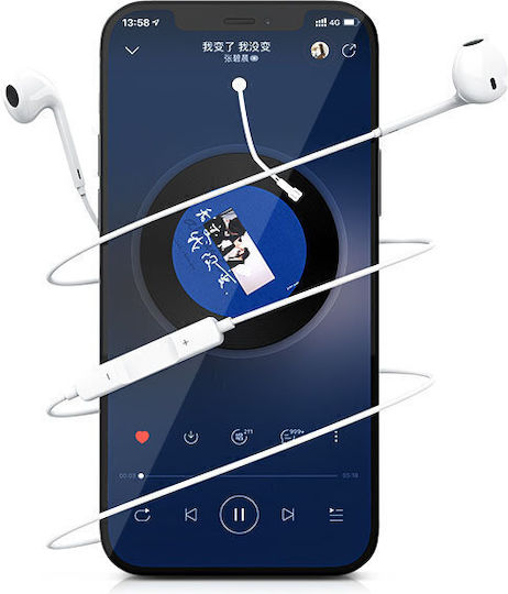 Recci Rep-l28 In-ear Handsfree Ακουστικά με Βύσμα Lightning Λευκό