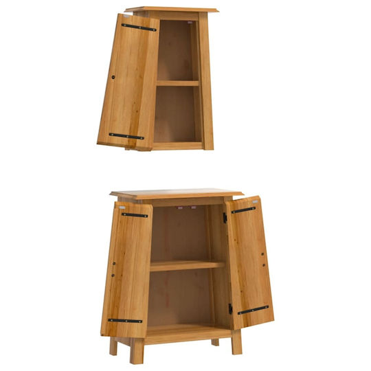 vidaXL Ντουλάπι Μπάνιου 59x32x80cm Καφέ