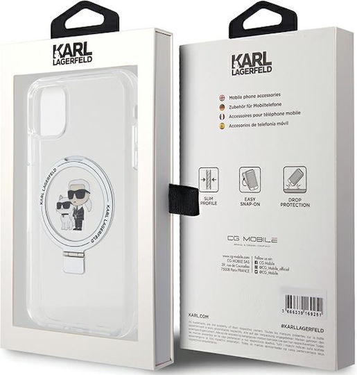 Karl Lagerfeld Karl&choupette Glitter Magsafe Back Cover Πλαστικό Λευκό (iPhone XR)