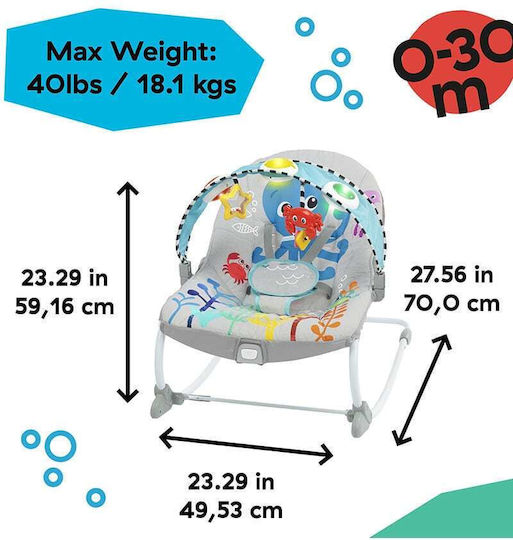 Baby Einstein Ηλεκτρικό Relax Μωρού Kick to It Opus με Μουσική και Δόνηση Πολύχρωμο για Παιδί έως 18kg